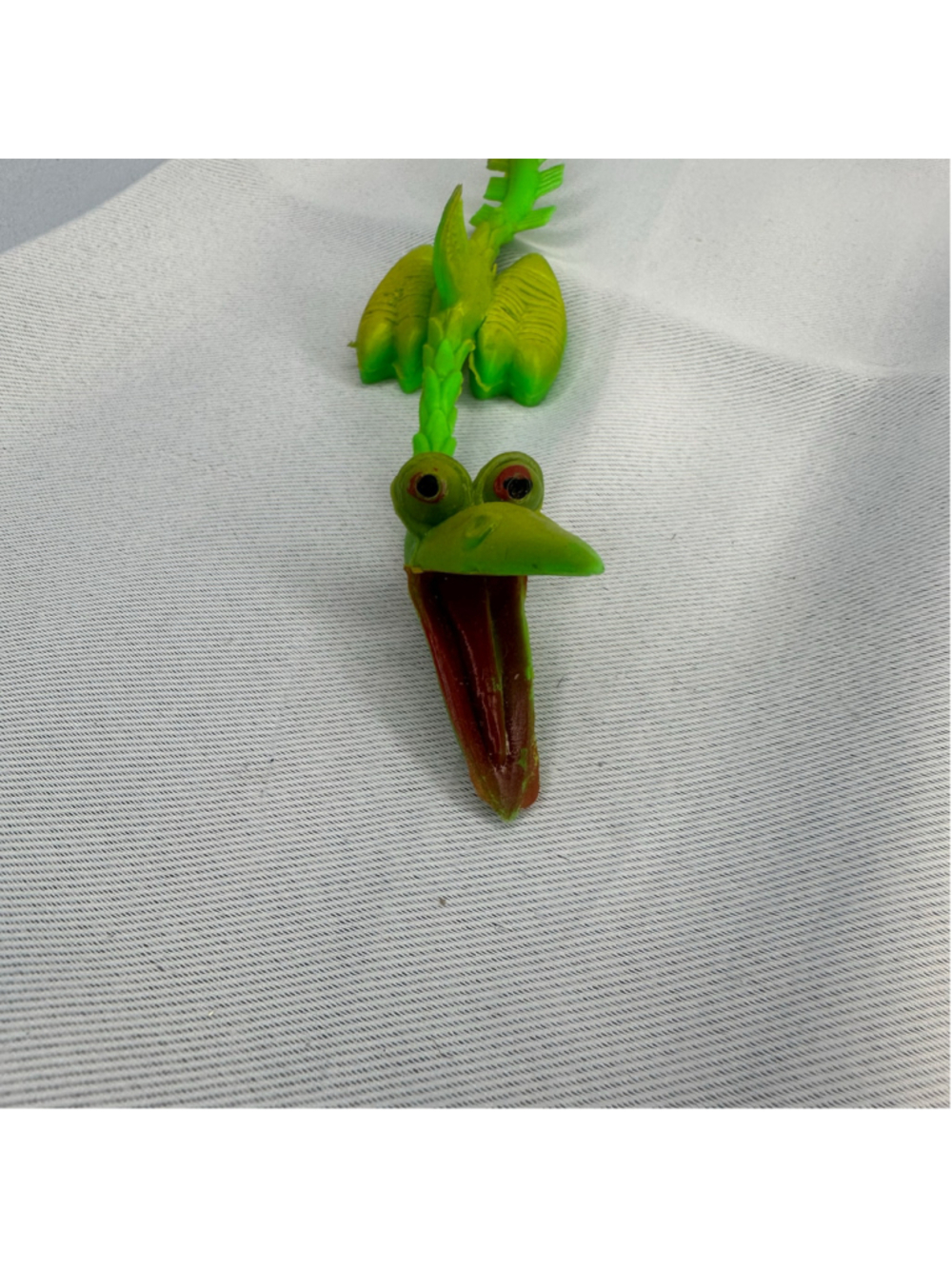 Vintage Green Sea Serpent Dragon Rubber Jiggler Bendy Toy Sea Monster